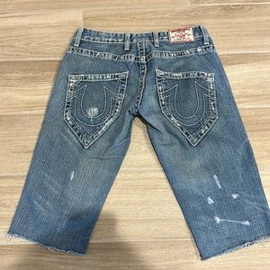 True Religion jeans shorts size 26 original distressing style Micky Big T